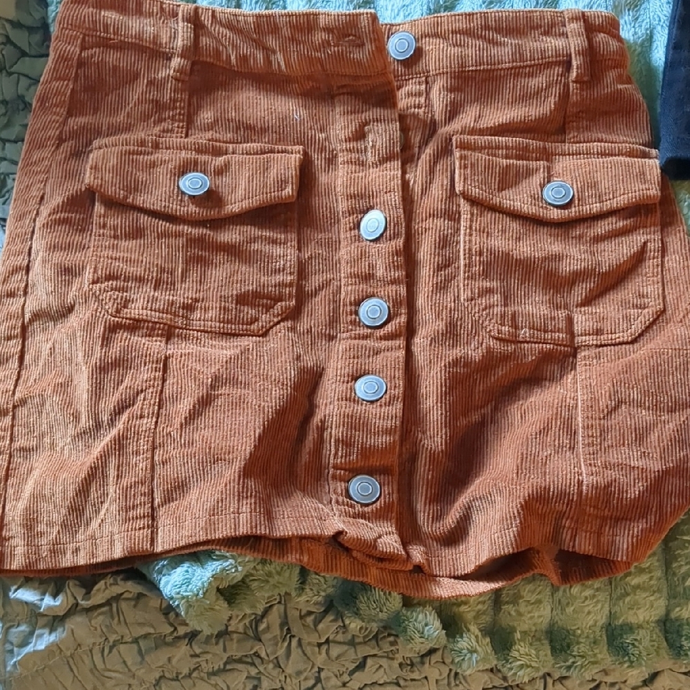 Rue21 Orange Corduroy Mini Skirt